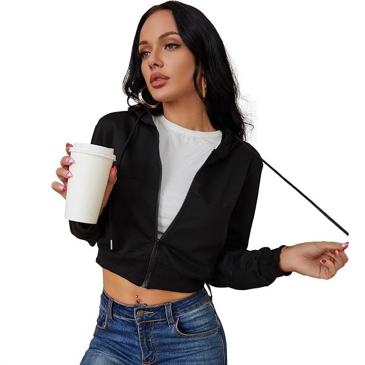 Women Sweatshirt Style Crop Hoodie