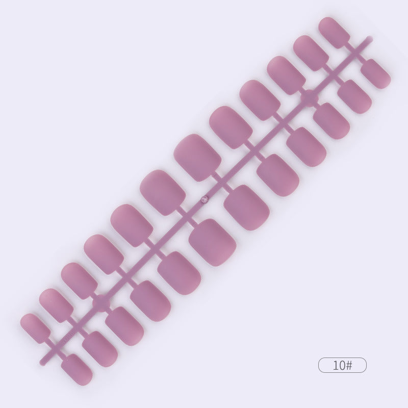 24 Pcs Solid Color Fake Nail Patches