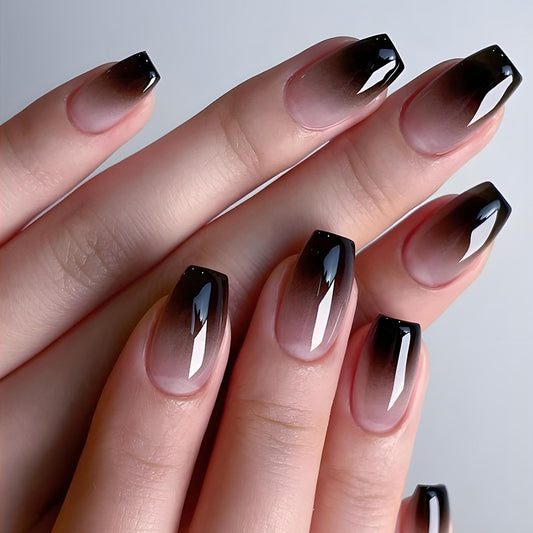 Black And White Gradient Nails