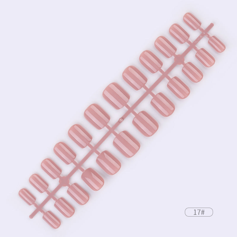 24 Pcs Solid Color Fake Nail Patches