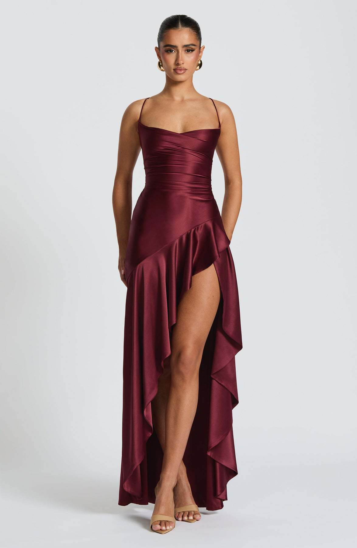 Irregular Backless Ruffles Dress