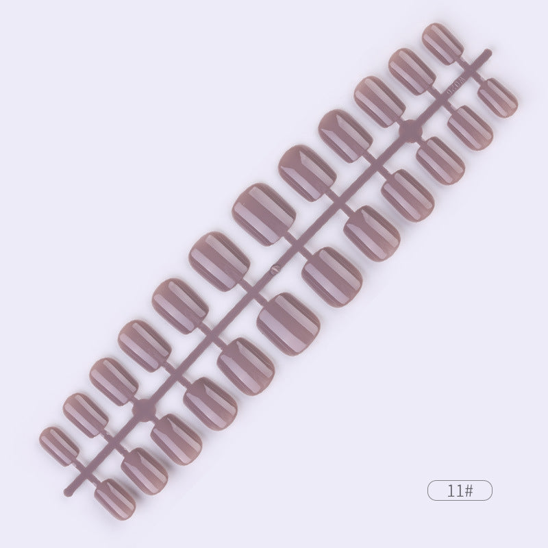 24 Pcs Solid Color Fake Nail Patches