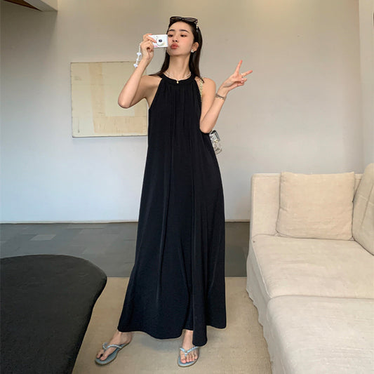 Solid Color Loose Fit Sleeveless Dress