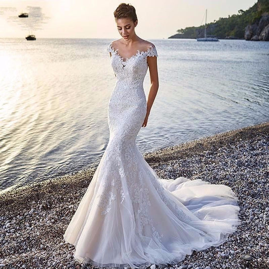 Mermaid Backless Lace Trailing Wedding Dress