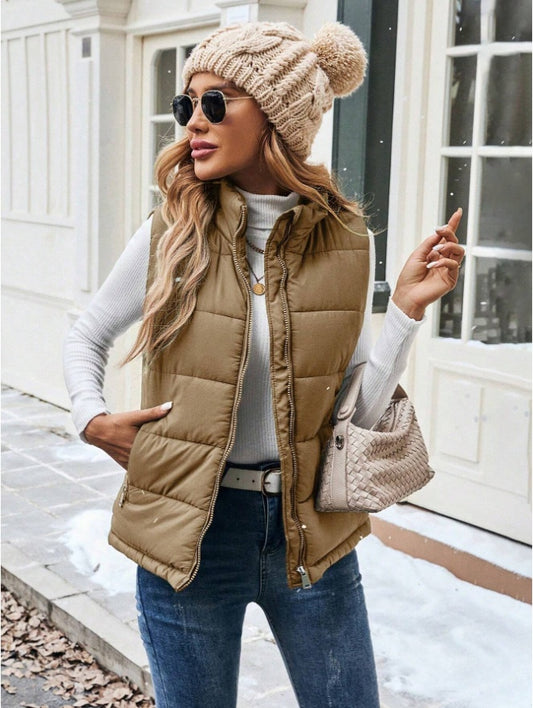 Women's Stand Collar Puffer Vest