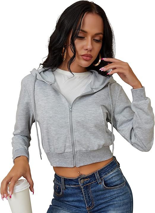 Women Sweatshirt Style Crop Hoodie
