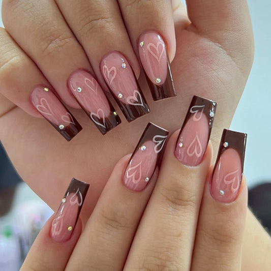 French Brown tip Nails