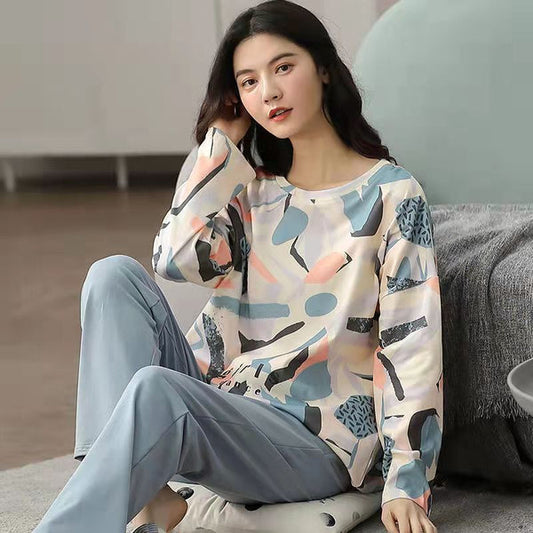 Blue Camouflage Pajama Set